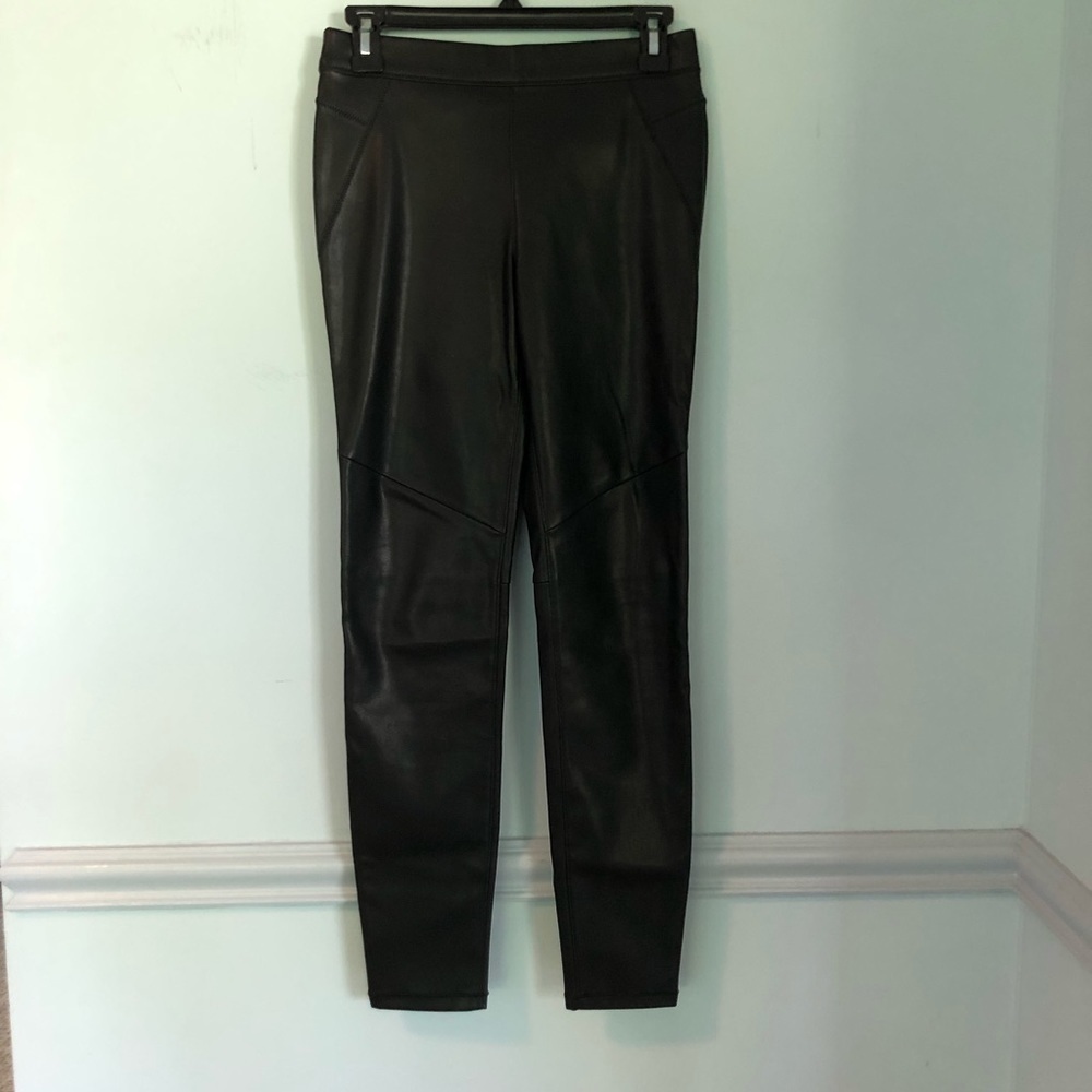 Free People Black Pleather Dress Pants Size 25
